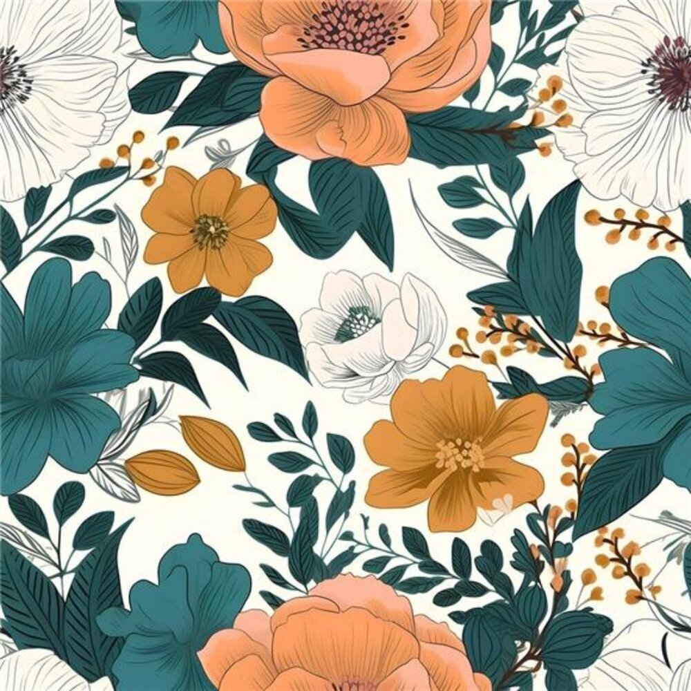 Silver Floral Grey/Blue/White Poppy Flowers Peel and Stick Wallpaper Easy Peel